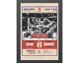 Fight Poster, poster, Anderson Silva, Chael Sonnen, 117, UFC poster, MMA poster, wall decor, gift for him, the spider