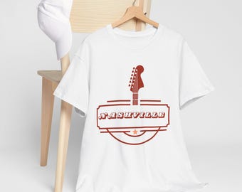 Camiseta unisex de algodón con guitarra de Nashville
