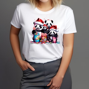 Família Pandas Urso Celebração De Natal E Guloseimas Sublimação Png Jpg Svg Clip Art Digital Download