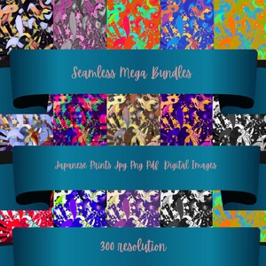 Japanese Seamless  Mega Bundle Fish Patterns Variety Print Instant Download