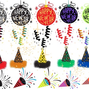 Festa Feliz Ano Novo 2025 Variedade Pacote 20 Sublimação Svg Png Jpg Clip Art Digital Download