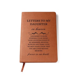 Cartas a la hija en el cielo 100 hojas Diario de cuero personalizado Cuaderno de escritura forrado Diario de duelo conmemorativo Pérdida de simpatía infantil