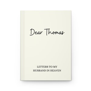 Cartas para meu marido no céu, diário de capa dura, diário de luto fosco, item memorial, caderno de luto, nome personalizado, perda do cônjuge