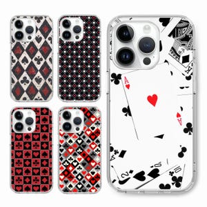 Wzór karty do gry w pokera w kasynie serce Etui na telefon iPhone 16 15 14 13 12 pro, S25 S24 S23 S22 ultra A73 A15, Google Pixel 9 8 7