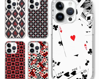 Poker Casino playing card pattern heart Phone case for iPhone 18 17 16 15 14 pro, for S25 S24 S23 S22 ultra A73 A15, for Google Pixel 10 9 8