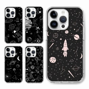 Space moon spaceship star night dark Phone case for Iphone 16 15 14 13 12 pro, for S25 S24 S23 S22 ultra A73 A15, for Google Pixel 9 8 7