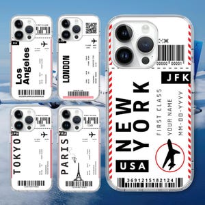 Carte d'embarquement de la compagnie aérienne billet d'avion vol Coque de téléphone pour Iphone 16 15 14 13 12, pour S25 S24 S23 S22 ultra A73 A54 A35, pour Pixel 9 8 7