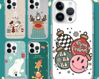 Christmas cute bear gingerman deer pattern Phone case for iPhone 18 17 16 15 14, for S25 S24 S23 S22 ultra A73 A56 A36 A15, for Pixel 10 9 8