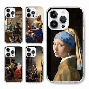 Johannes Vermeer Mädchen Perlenohrring Malerei Handyhülle für Iphone 16 15 14 13 12, für S25 S24 S23 S22 ultra A73 A54 A35, für Pixel 9 8 7