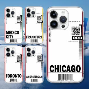 Carte d'embarquement de la compagnie aérienne billet d'avion vol Coque de téléphone pour Iphone 16 15 14 13 12 pour S25 S24 S23 S22 ultra A73 A54 A35, pour Pixel 9 8 7