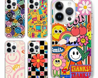Smile face pop art pattern Phone case for iPhone 18 17 16 15 14 pro,for S25 S24 S23 S22 ultra A73 A56 A34 A15, for Google Pixel 10 9 8