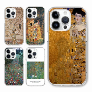Gustav Klimt Blumen Malerei Gold Frau Handytasche für iphone 16 15 14 13 12 pro, für S25 S24 S23 S22 ultra A73 A54 A35 A15, für Pixel 9 8 7