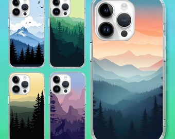 Mountain deer forrest trees nature Phone case for iPhone 18 17 16 15 14 pro, for S25 S24 S23 S22 ultra A73 A15, for Google Pixel 10 9 8
