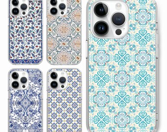 Mediterranean Baroque Azulejo pattern Phone case for iphone 18 17 16 15 14 pro,for S25 S24 S23 S22 ultraA73 A56 A36 A15,for Pixel 10 9 8