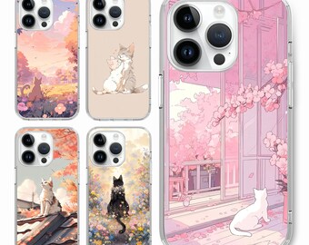 Cat Pet Cutie Anime style Phone case for iPhone 18 17 16 15 14 pro, for S25 S24 S23 S22 ultra , for Google Pixel 10 9 8
