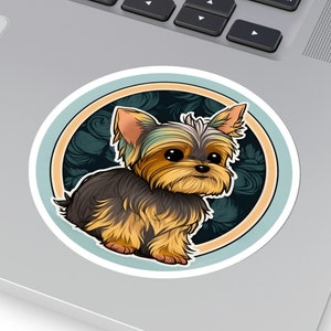 Cute Yorkie Sticker, Cute Yorkshire Terrier Sticker, Doggo Yorkie Sticker, Cute Yorkie Cartoon Sticker, Yorkshire Terrier Vinyl Decal