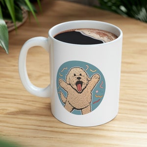 Cute Labradoodle Lover Gift Ceramic Mug, Doggo Labradoodle Mug, Cute Labradoodle Cartoon Mug, Doggo Drinks, Birthday Dog Mug
