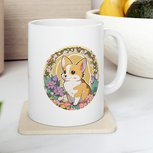 Cute Corgi Lover Gift Mug, Doggo Corgi Mug, Cute Corgi Cartoon Ceramic Mug, Doggo Drinks