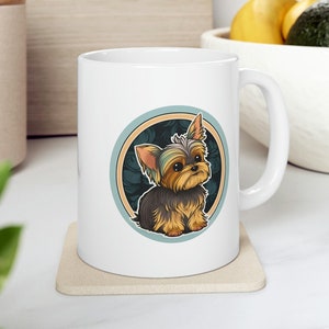 Cute Yorkie Lover Gift Mug, Cute Yorkshire Terrier Lover Gift Ceramic Mug, Doggo Yorkie Mug, Cute Yorkie Cartoon Mug, Doggo Drinks
