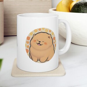 Cute Chow Chow Lover Gift Mug, Kawaii Chow Chow Mug, Cute Chow Chow Cartoon Mug, Chow Chow Ceramic Mug, Doggo Drinks