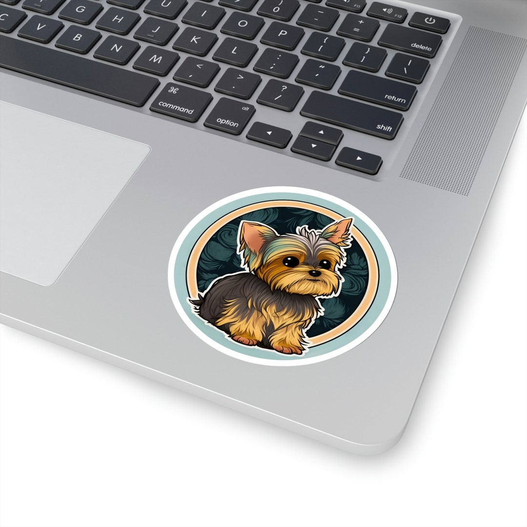 Cute Yorkie Sticker, Cute Yorkshire Terrier Sticker, Doggo Yorkie ...