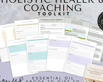 Forms Bundle Holistic Healer and Coaching Toolkit, Wellness Business Forms, Energy, Reiki, Sound, Herbalist, Massage, Canva Template