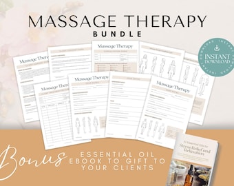 Massage Session Form | Massage Therapy Form | Massage Intake Form | Editable Canva Massage Consent Form | Massage Consultation | BONUS Ebook