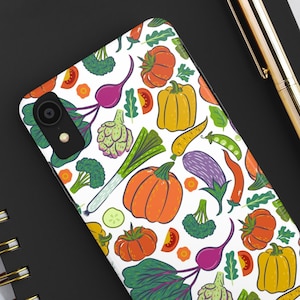 Vegetables Phone Case for iPhone 15 plus 14 max 13 pro 12 11 XS XR Phonecase Galaxy Pixel Fruits Fresh Produce Farmer Food White Cover Gift