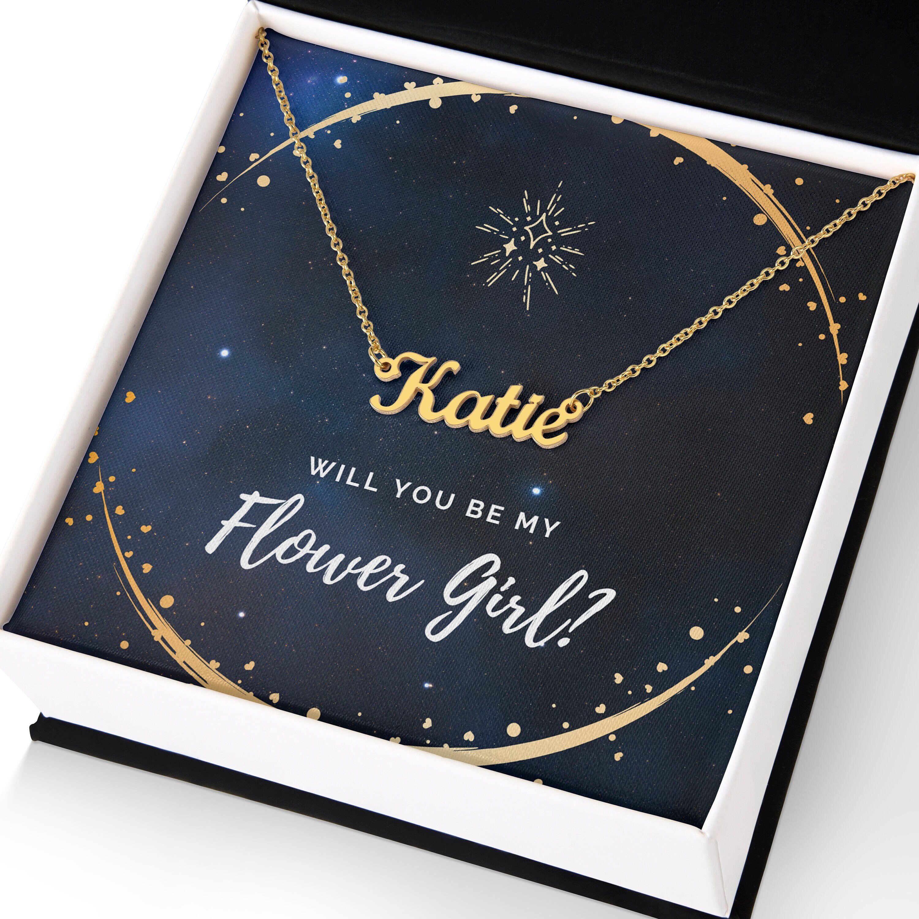 Custom Flower Girl Proposal Idea Celestial Boho Jewelry Cute Etsy