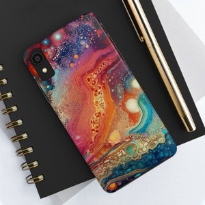 Rainbow Geode Phone Case for iPhone 15 14 max 13 pro 12 11 XS plus Phonecase, Pretty Rainbow Rock Geode Agate Phone Casing Galaxy Pixel