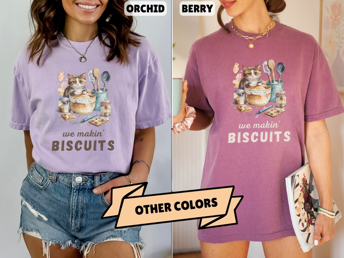Cat Making Biscuits Tshirt Baking Cat Tee Baker Gift Kitty Etsy