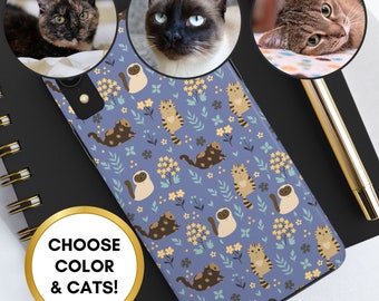 Customized Cat Case for iPhone 15 Phone 14 max 13 pro 12 11 XS plus Phonecase Personalized Cat Gift Custom Cat Case Siamese Tortie Tabby