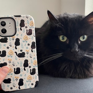 Black Cat Phonecase, Cute Black Cat Case Phone Cover for iPhone 15 14 max 13 pro 12 11 plus Phonecase iphonecase Cat lover Owner Gift