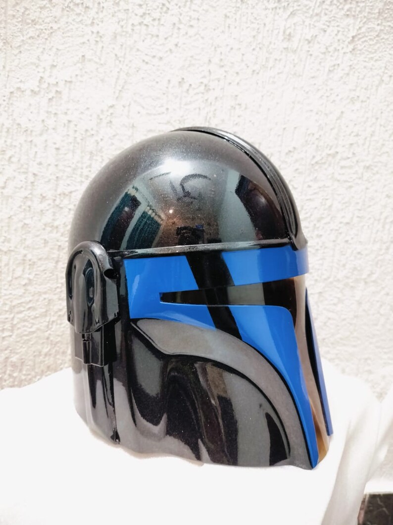Black Mandalorian Steel Helmet - Wearable Cosplay Armor Replica Mask For Halloween, Conventions (Adult Size)