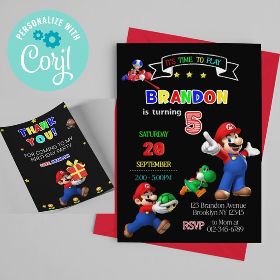 Cartes Invitations Mario 04