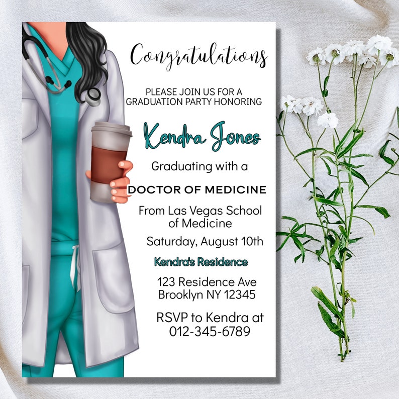 Graduation Party Invitation Template, MD School of Medicine Graduation Graduation Party Invitation Template, MD School of Medicine Graduation