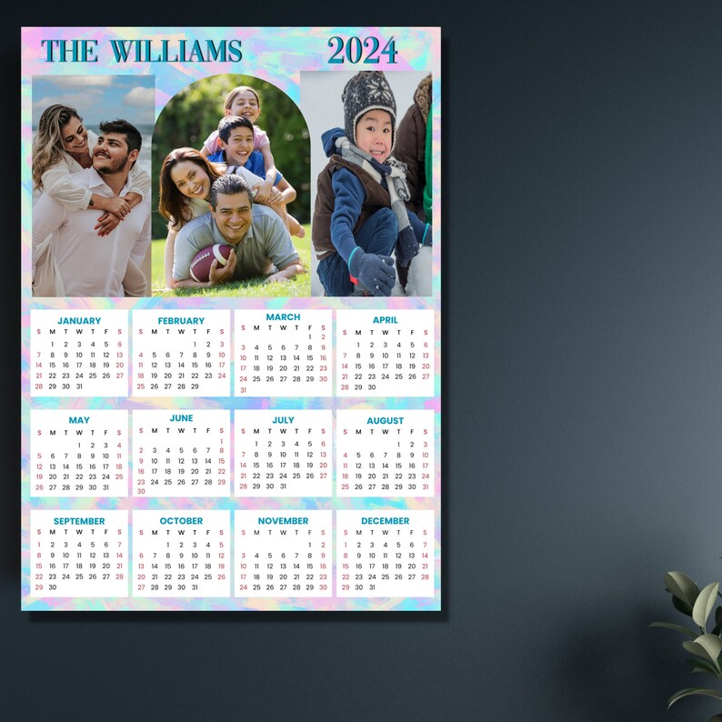 2025 Photo Wall Calendar, 2025 Personalized Photo Hanging Calendar
