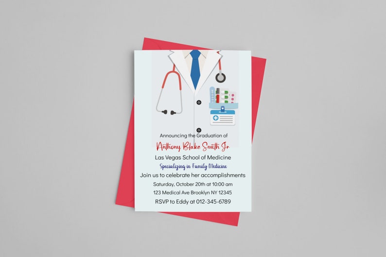 Graduation Party Invitation Template, MD School of Medicine Graduation Graduation Party Invitation Template, MD School of Medicine Graduation