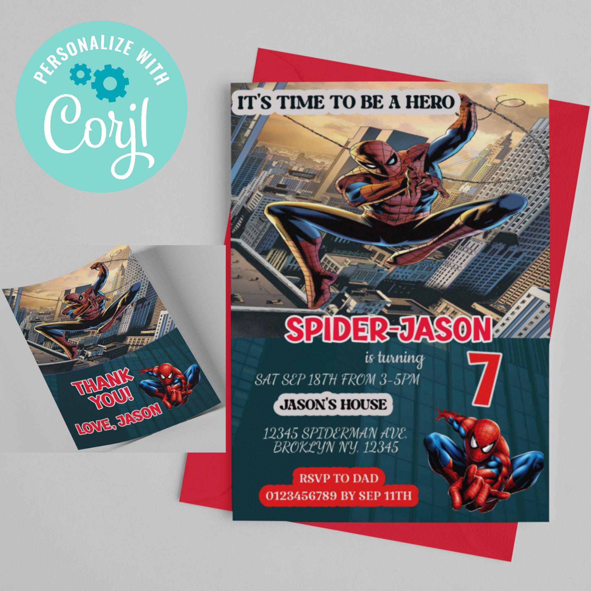 Spiderman Invitation Birthday Party Invitation Superhero, 41 OFF