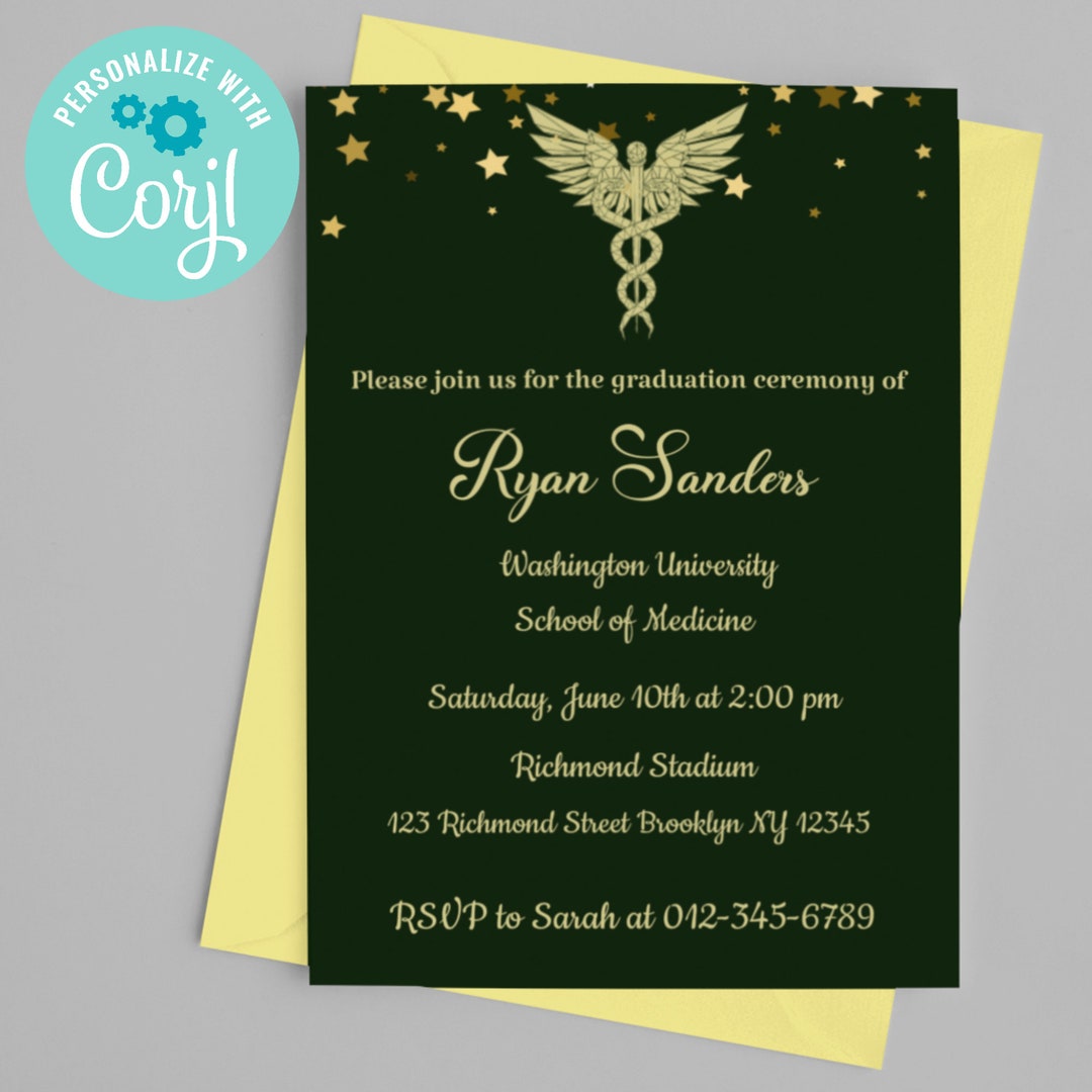 Graduation Party Invitation Template, MD School of Medicine Graduation Graduation Party Invitation Template, MD School of Medicine Graduation