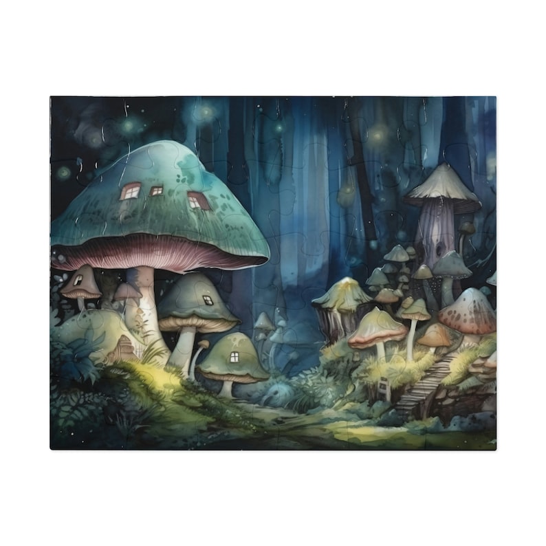 Fantasy Mushroom Village Puzzle for Kids All Ages 4 Sizes Magical ...