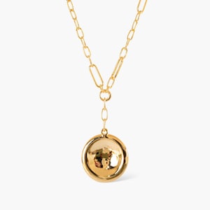Inez Gold Necklace: 18k Gold-Plated Chunky Chain with Removable Pendant