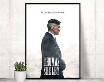 Plakat Thomasa Shelby'ego Peaky Blinders: Minimalistyczna sztuka ścienna w stylu retro