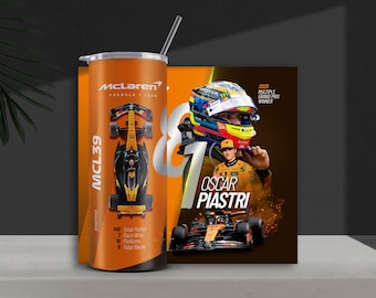 Adesivo per bicchiere McLaren F1: 2025 Champion Leader OP #81 (Download digitale 9,5x8,35")
