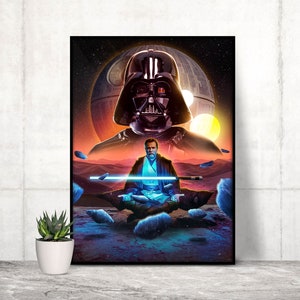 Star Wars Poster, Fully Printed Darth Vader and Obi Wan Kenobi Poster, 16x20 Wall Decor