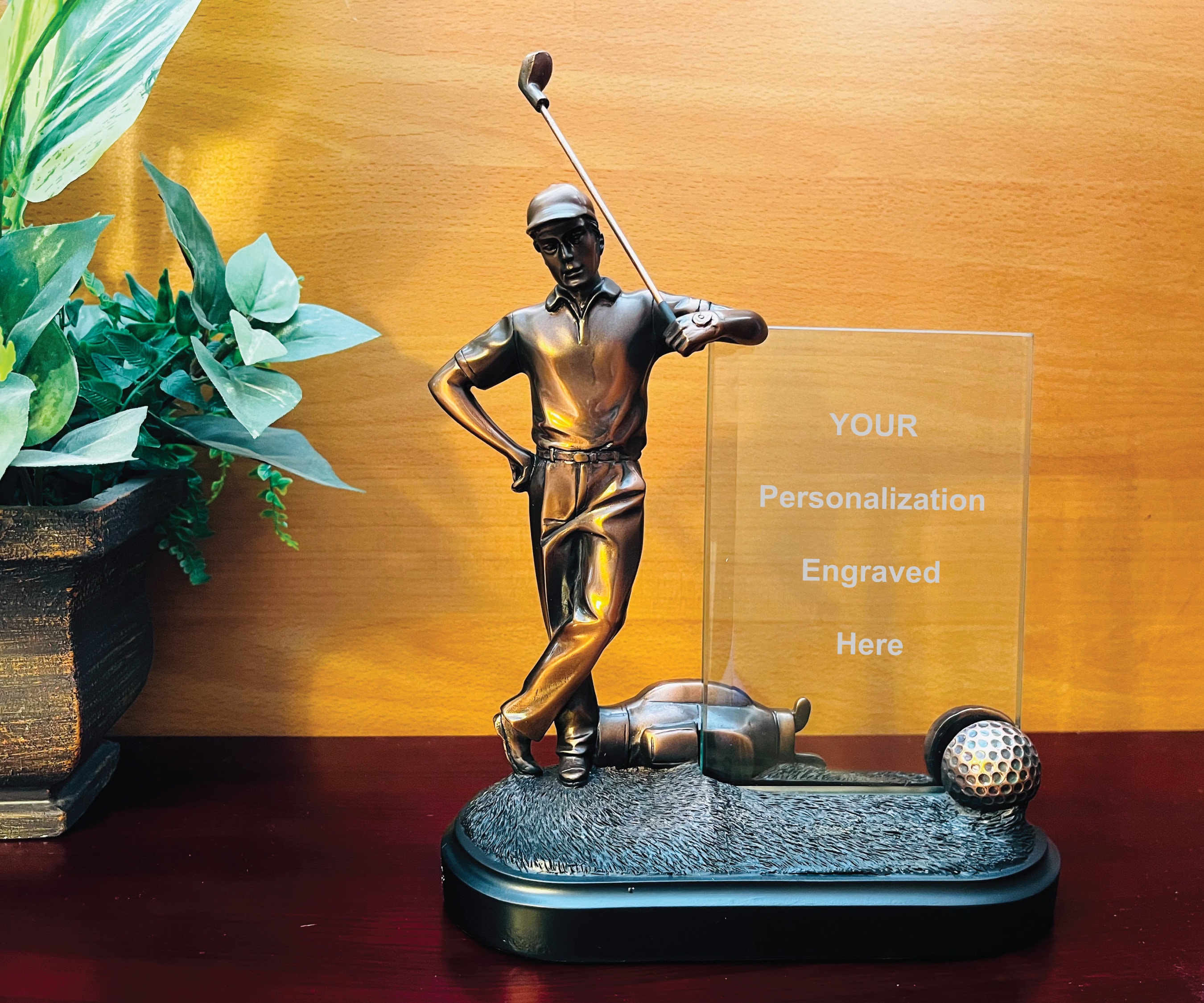 Glass Golfer Statue - Etsy