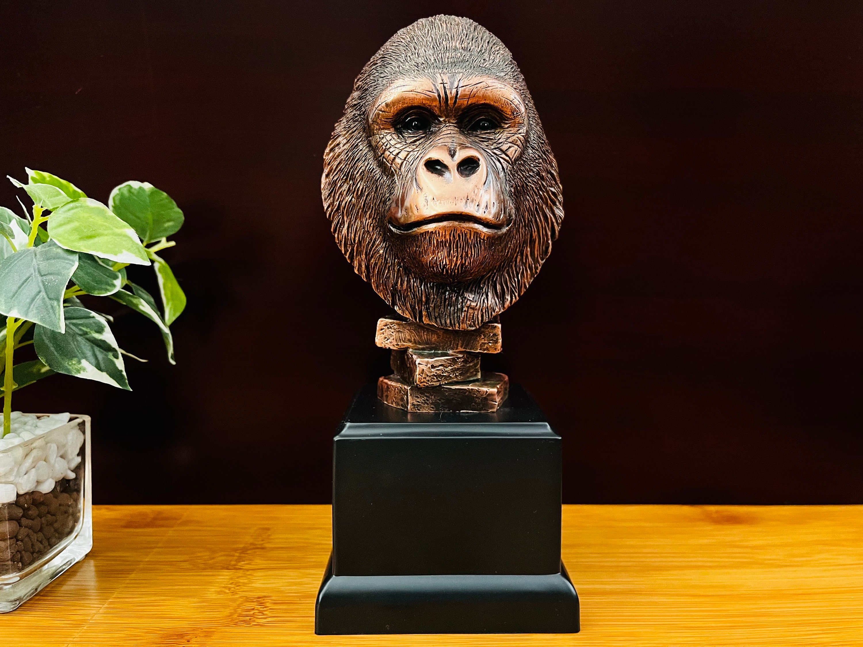 Vintage Gorilla Head Resin Statue Funny Garden Craft For Desktop, Home Decor,  Garden Decor, Outdoor - Temu