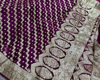 Indian Traditional Exclusive Aari Handwork Wedding Banarasi saree|Pure Katan Silk|Banarasi saree for wedding|Festivals,party, wedding saree