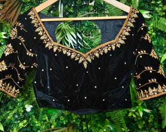 Exclusive designer handwork made on order Padded premium quality Velvet blouse | Bridal Blouse, Party, Festivals celebration,lehenga blouse
