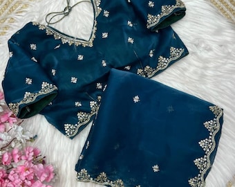Designer Handwork Saree | Heavy Embroidery Saree | Wedding Saree | Party Wear Saree | Indian Ethnic Saree| Bridal Saree|Saree For Women USA